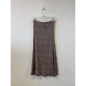 Blue Jasmine Skirt Womens Small Brown Paisley Knit Elastic Waist Midi Casual